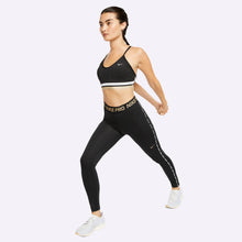 Load image into Gallery viewer, Nike Indy Women's Light-Support Sports Bra - BLACK/WHITE/METALLIC GOLD/WHITE