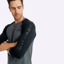 Load image into Gallery viewer, The Brave - Men's Adventure Raglan Shirt - Charcoal Marle/Black/Black