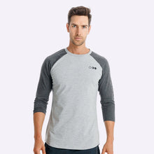 Load image into Gallery viewer, The Brave - Men's Adventure Raglan Shirt - Light Grey Marle/Charcoal Marle