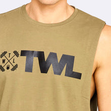 Load image into Gallery viewer, The WOD Life - Men's Classics Gunship Muscle Tank - Khaki/Black