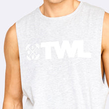 Load image into Gallery viewer, The WOD Life - Men's Classics Gunship Muscle Tank - Light Grey/White
