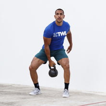 Load image into Gallery viewer, The WOD Life - Men's Classics Flux T-Shirt - Surf Blue/White