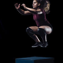 Load image into Gallery viewer, Rehband RX Knee Sleeves Junior - Black/White - PAIR