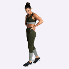 Load image into Gallery viewer, The WOD Life - Women's Endure Seamless Tights - Dark Olive Marl/Stone Marle