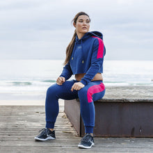 Load image into Gallery viewer, The WOD Life - Women's Wanderer Cuffed Jogger Pants - INDIGO/CERISE