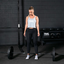 Load image into Gallery viewer, TWL - Women&#39;s Cropped Spirit Tank - POWDER BLUE/WHITE
