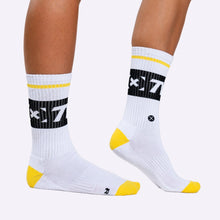 Load image into Gallery viewer, TWL - EVERYDAY CORE SOCKS - WHITE/BLACK/YELLOW
