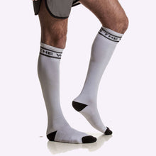 Load image into Gallery viewer, The WOD Life - Knee High Socks - White &amp; Black - Stripe
