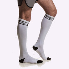 Load image into Gallery viewer, The WOD Life - Knee High Socks - White &amp; Black - Stripe
