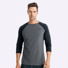 Load image into Gallery viewer, The Brave - Men&#39;s Adventure Raglan Shirt - Charcoal Marle/Black/Black
