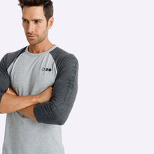 Load image into Gallery viewer, The Brave - Men&#39;s Adventure Raglan Shirt - Light Grey Marle/Charcoal Marle
