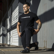 Load image into Gallery viewer, The Brave - Men&#39;s Waverider T-Shirt - Black/White
