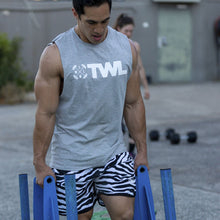 Load image into Gallery viewer, The WOD Life - Men&#39;s Classics Gunship Muscle Tank - Light Grey/White
