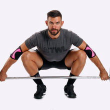 Load image into Gallery viewer, Rehband RX Elbow Sleeve - 5mm - Black/Pink - PAIR
