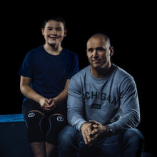 Load image into Gallery viewer, Rehband RX Knee Sleeve Junior - Black/White - SINGLE
