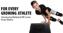 Load image into Gallery viewer, Rehband RX Knee Sleeves Junior - Black/White - PAIR
