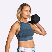 Load image into Gallery viewer, Reebok - Women&#39;s CrossFit MyoKnit Bra - Blue Hills/Black
