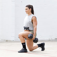 Load image into Gallery viewer, The WOD Life - Women&#39;s Classics Slash Crop Tank - Light Grey
