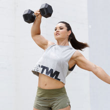 Load image into Gallery viewer, The WOD Life - Women&#39;s Classics Slash Crop Tank - Light Grey
