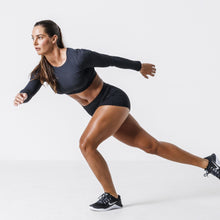 Load image into Gallery viewer, The WOD Life - Women&#39;s Classics Striker L/S Crop - Black
