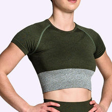 Load image into Gallery viewer, The WOD Life - Women&#39;s Endure Seamless Crop - Dark Olive Marl/Stone Marl
