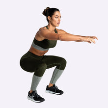 Load image into Gallery viewer, The WOD Life - Women&#39;s Endure Seamless Tights - Dark Olive Marl/Stone Marle

