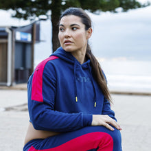 Load image into Gallery viewer, The WOD Life - Women&#39;s Wanderer Cropped Hoodie - INDIGO/CERISE
